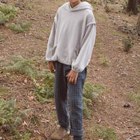 CHECKED GAUZE TROUSERS