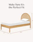 BONDI CANE TWIN BED - HONEY WITH NATURAL CANE