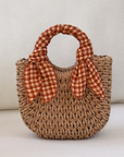 MINI STRAW BAG - HONEY PLAID