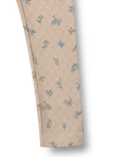Beige pants with floral pattern on a white background