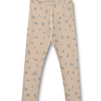 Beige pants with floral pattern on a white background