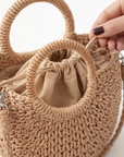 MINI STRAW BAG - HONEY PLAID