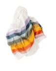 Colorful striped towel on a white background
