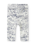White leggings with blue animal print on a white background