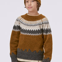 BAE WOOLEN SWEATER - BROWN/GREY