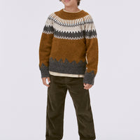 BAE WOOLEN SWEATER - BROWN/GREY