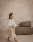 MINI STRAW BAG - BLUSH DOTS