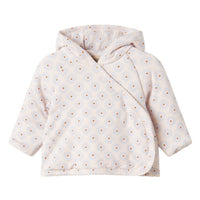 Baby jacket with a hood on a white background