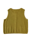 SCALLOPED KNIT VEST TOP - OLIVE