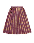 Maroon and yellow striped skirt on a white background