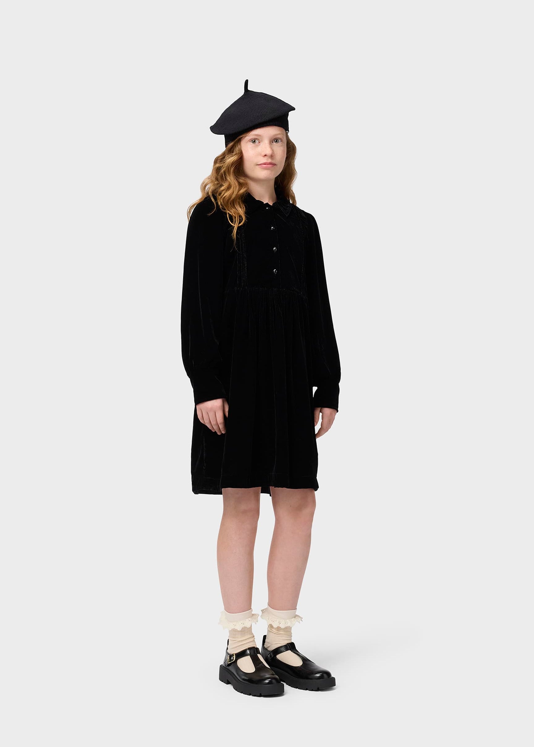 black velvet dress girl Molo | Carla for Size:J14 illusion-neckline the Iris is a Beautiful And Classy Black