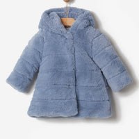 FAUX FUR HOODED COAT
