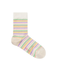 Striped sock with pastel colors on a white background