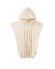 Beige hooded towel on a white background