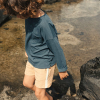 LINEN BLEND TEE - MIDNIGHT