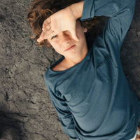 LINEN BLEND TEE - MIDNIGHT