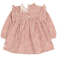 Red floral dress on a white background