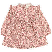Pink floral dress on a white background