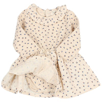 Beige floral dress on a white background