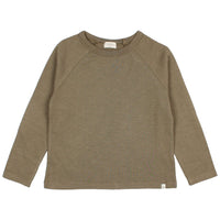 Green long-sleeve shirt on a white background
