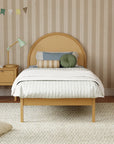BONDI CANE TWIN BED - HONEY WITH NATURAL CANE