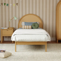 BONDI CANE TWIN BED - HONEY WITH NATURAL CANE