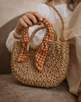 MINI STRAW BAG - HONEY PLAID