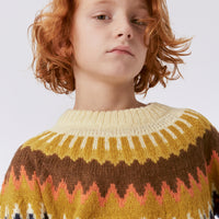 BAE WOOLEN SWEATER - NAVY/MUSTARD