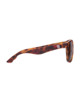 Sunglasses with tortoiseshell frame and 'B' logo on a white background