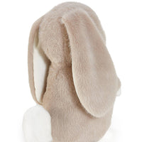 Beige plush bunny ear headband on a white background