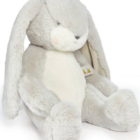 Plush toy rabbit with long ears on a white background