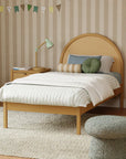 BONDI CANE TWIN BED - HONEY WITH NATURAL CANE
