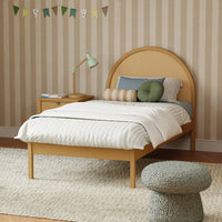BONDI CANE TWIN BED - HONEY WITH NATURAL CANE