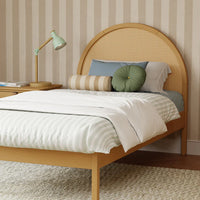 BONDI CANE TWIN BED - HONEY WITH NATURAL CANE