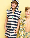 TERRY ZIP COVERUP - NAVY