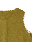 SCALLOPED KNIT VEST TOP - OLIVE