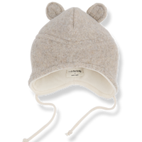 Baby hat with bear ears on a white background