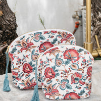 TEIKI POUCH - CREAM INDIAN FLOWERS