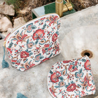 TEIKI POUCH - CREAM INDIAN FLOWERS