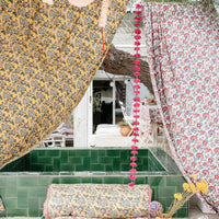 ENOHA PLAID - CREAM INDIAN FLOWERS