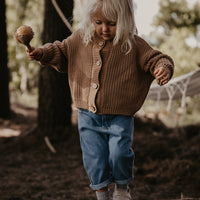 THE CHUNKY CARDIGAN - CARAMEL