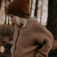 THE CHUNKY CARDIGAN - CARAMEL