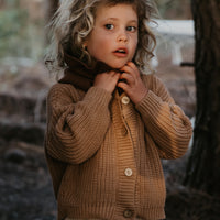 THE CHUNKY CARDIGAN - CARAMEL