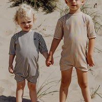 STRIPE RASHGUARD SUIT - HONEY