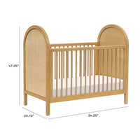 BONDI 3-IN-1 CONVERTIBLE CRIB WITH TODDER CONVERSION KIT - NATURAL WALNUT WITH NATURAL CANE