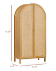 BONDI CANE ASSEMBLED ARMOIRE - HONEY
