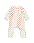 Baby onesie with floral pattern on a white background
