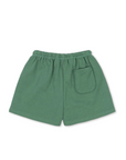 Green shorts with a pocket on a white background