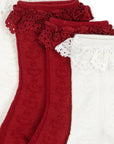 2 PACK FRILL POINTELLE SOCKS