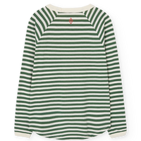 Green and white striped shirt on a white background